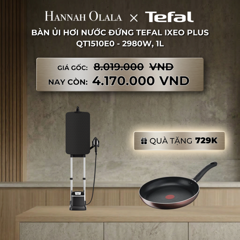  DEAL 3: BÀN ỦI HƠI NƯỚC ĐỨNG TEFAL IXEO PLUS QT1510E0 - 2980W, 1L 