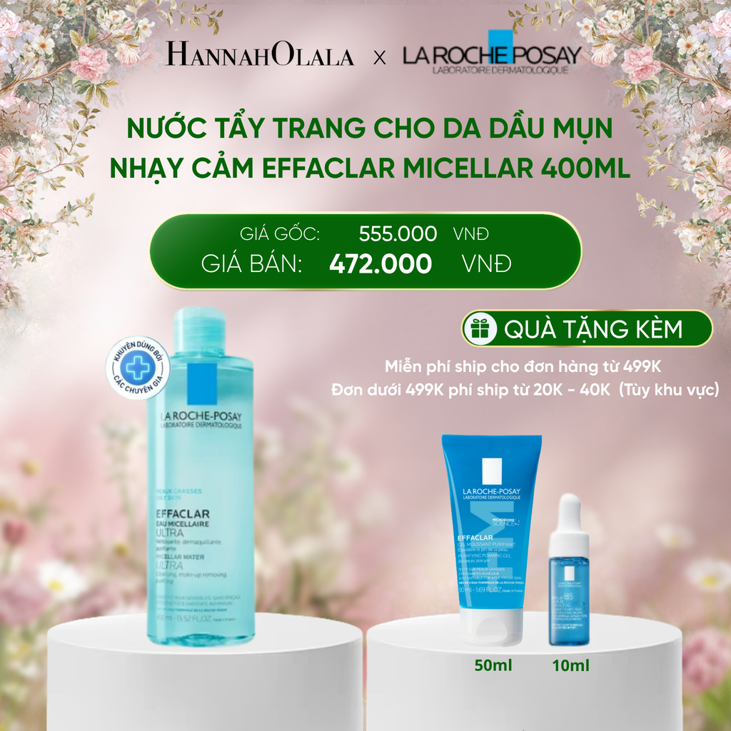  DEAL 3: NƯỚC TẨY TRANG CHO DA DẦU MỤN NHẠY CẢM EFFACLAR MICELLAR 400ML 