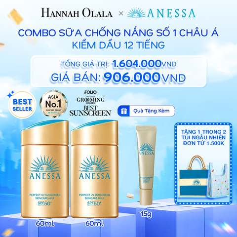  A18: DEAL 3: COMBO SỮA CHỐNG NẮNG DƯỠNG DA KIỀM DẦU BẢO VỆ HOÀN HẢO ANESSA GOLD MILK SPF50+ PA++++ 60MLX2 
