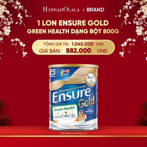  A36_DEAL 3: 1 LON ENSURE GOLD GREEN HEALTH DẠNG BỘT 800G 