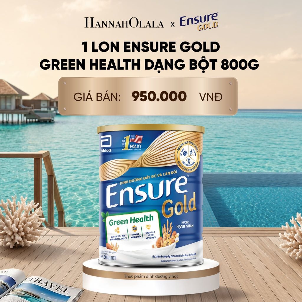  1 LON ENSURE GOLD GREEN HEALTH DẠNG BỘT 800G DEAL :_ D2202 