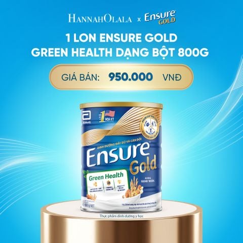  DEAL3: 1 LON ENSURE GOLD GREEN HEALTH DẠNG BỘT 800G 