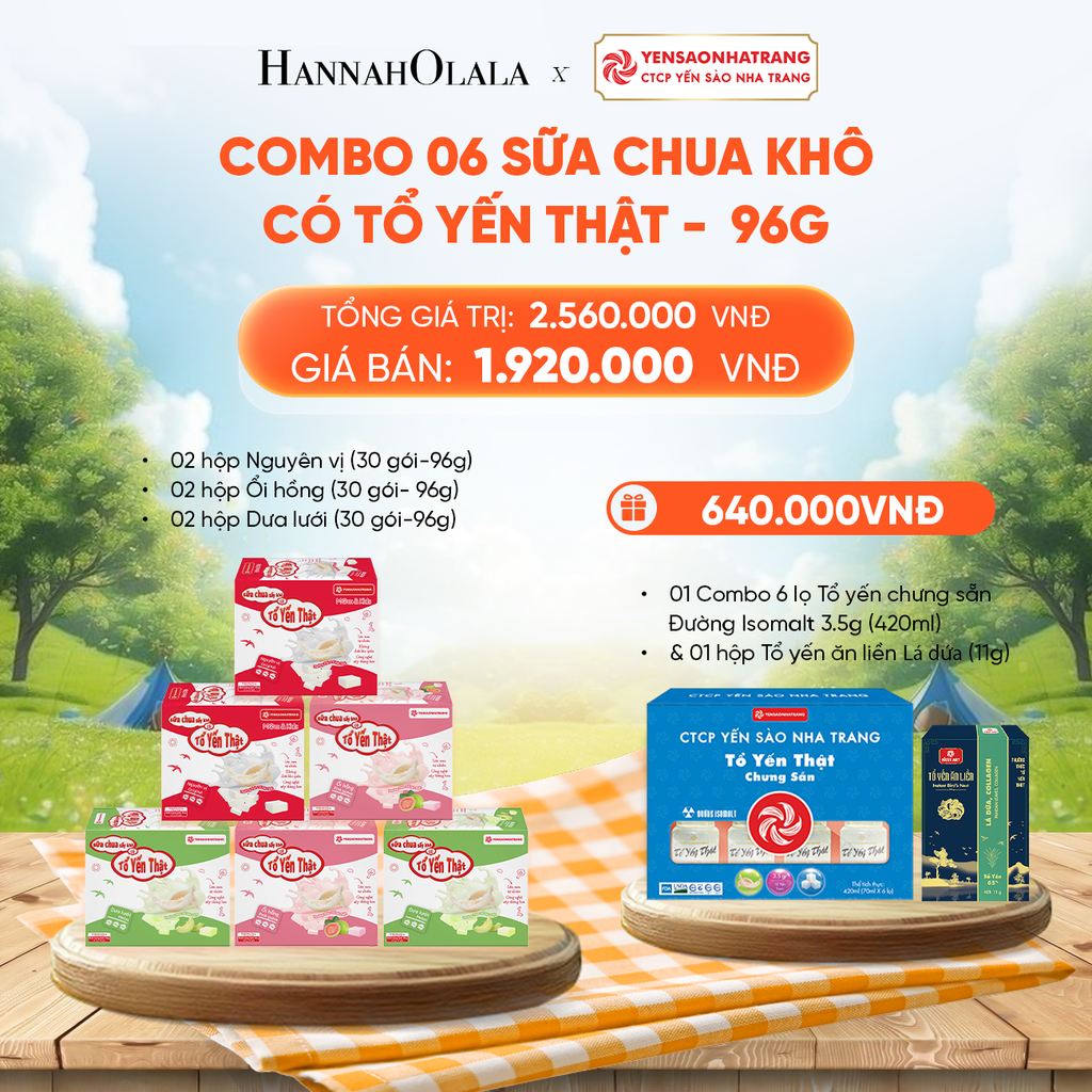  COMBO 06 SỮA CHUA KHÔ CÓ TỔ YẾN THẬT 96G - DEAL 3 