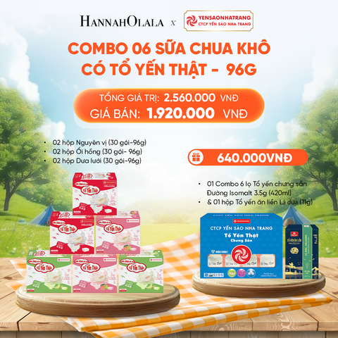  COMBO 06 SỮA CHUA KHÔ CÓ TỔ YẾN THẬT 96G - DEAL 3 