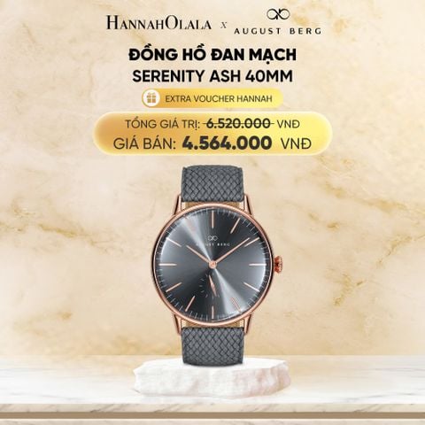  DEAL 3: ĐỒNG HỒ ĐAN MẠCH AUGUST BERG - MẶT SERENITY ASH 40MM - DÂY PERLON 