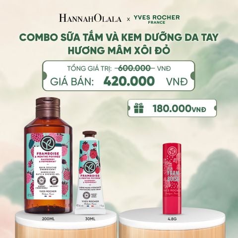  COMBO SỮA TẮM VÀ KEM DƯỠNG DA TAY HƯƠNG MÂM XÔI ĐỎ - A518 