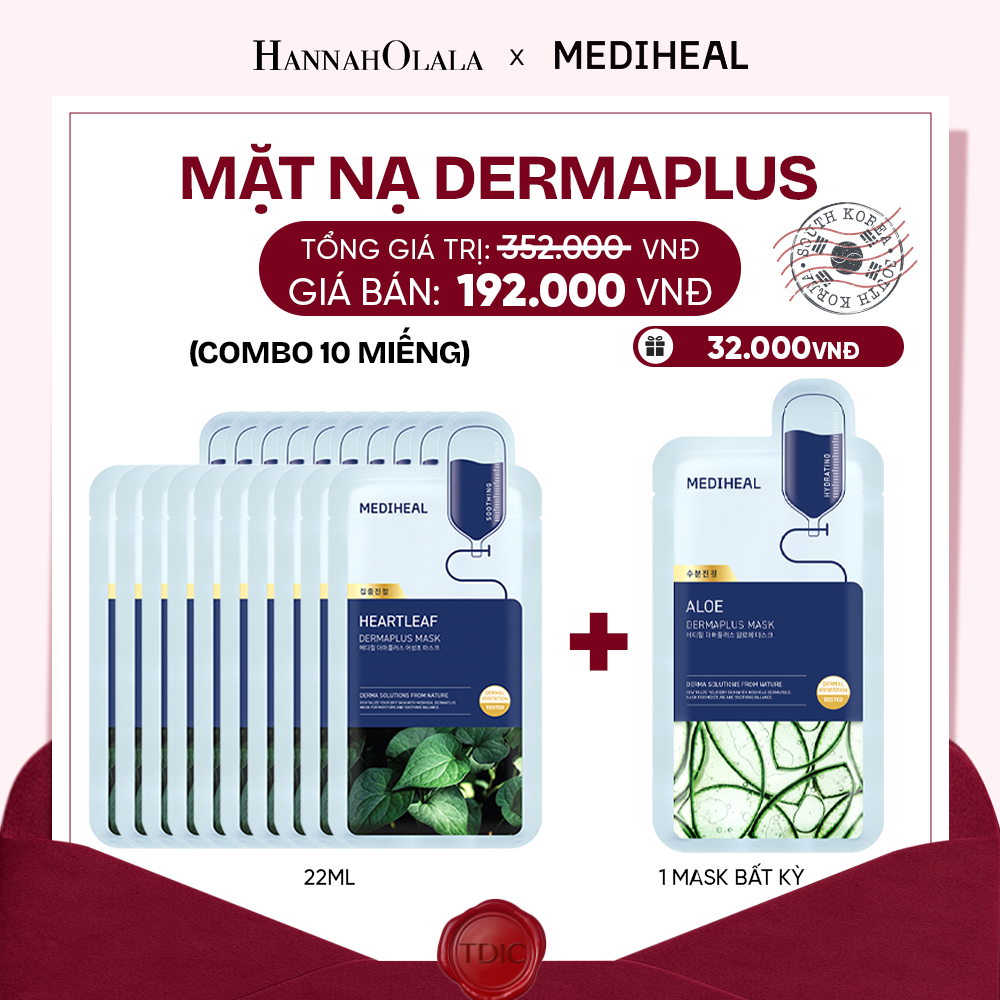  MEDIHEAL MẶT NẠ DERMAPLUS MASK 22ML (COMBO 10 MIẾNG) BẤT KỲ_M106 
