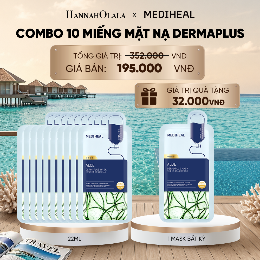  MEDIHEAL MẶT NẠ DERMAPLUS MASK 22ML (COMBO 10 MIẾNG) BẤT KỲ_ D360 