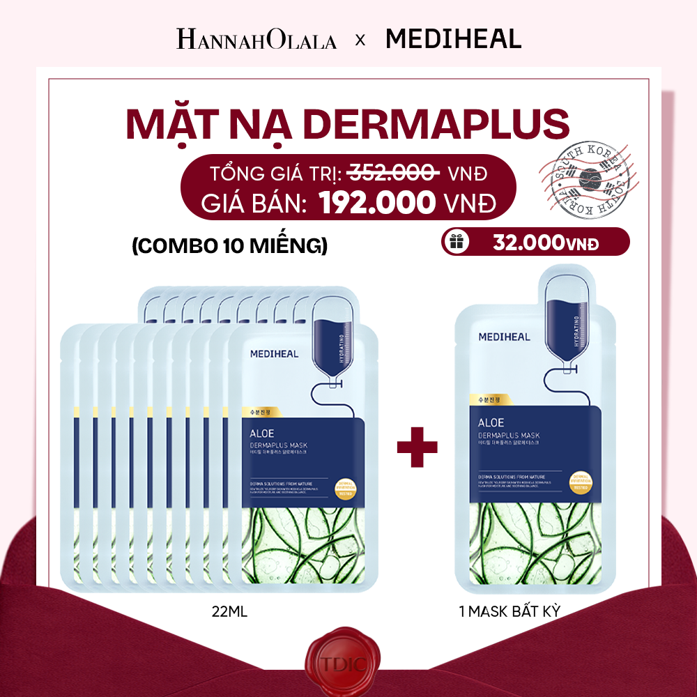  MEDIHEAL MẶT NẠ DERMAPLUS MASK 22ML (COMBO 10 MIẾNG) BẤT KỲ_M106 