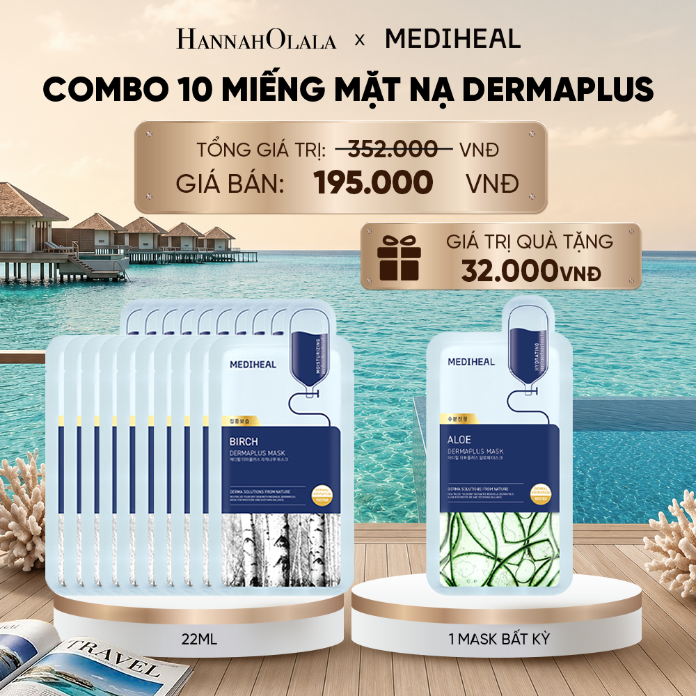  MEDIHEAL MẶT NẠ DERMAPLUS MASK 22ML (COMBO 10 MIẾNG) BẤT KỲ_ D360 