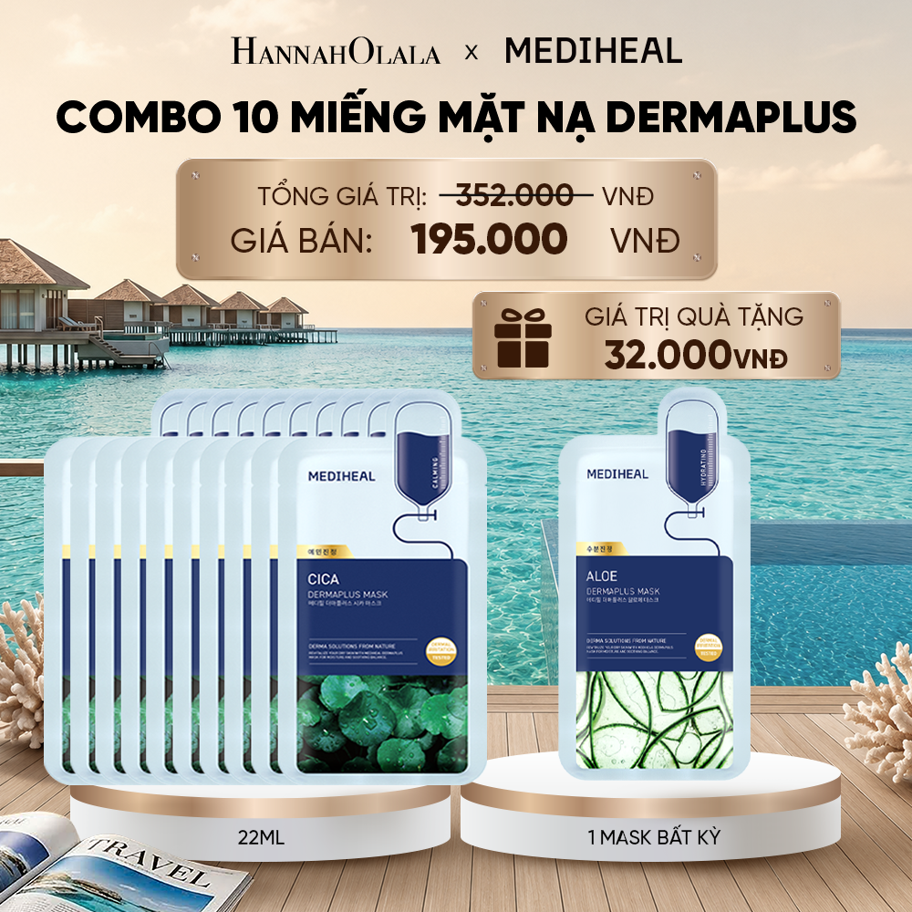  MEDIHEAL MẶT NẠ DERMAPLUS MASK 22ML (COMBO 10 MIẾNG) BẤT KỲ_ D360 