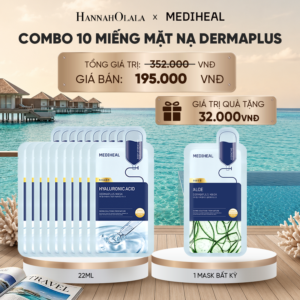  MEDIHEAL MẶT NẠ DERMAPLUS MASK 22ML (COMBO 10 MIẾNG) BẤT KỲ_ D360 