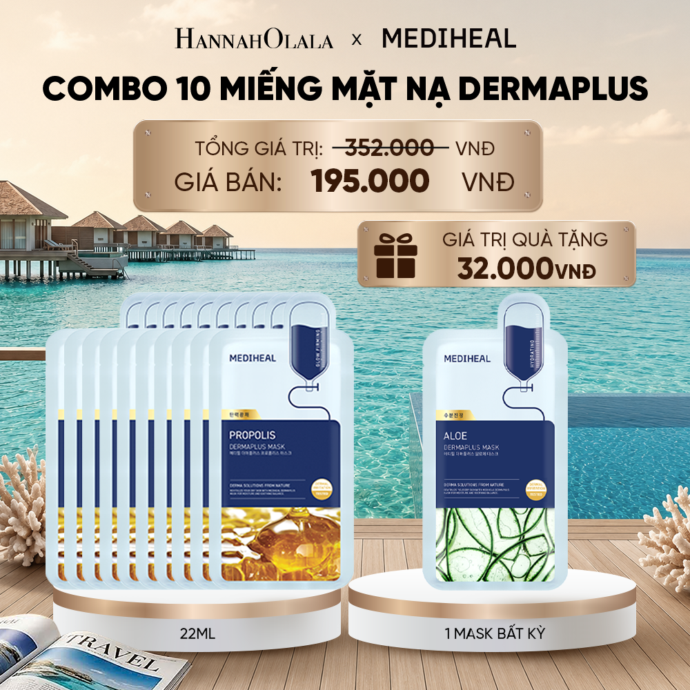  MEDIHEAL MẶT NẠ DERMAPLUS MASK 22ML (COMBO 10 MIẾNG) BẤT KỲ_ D360 