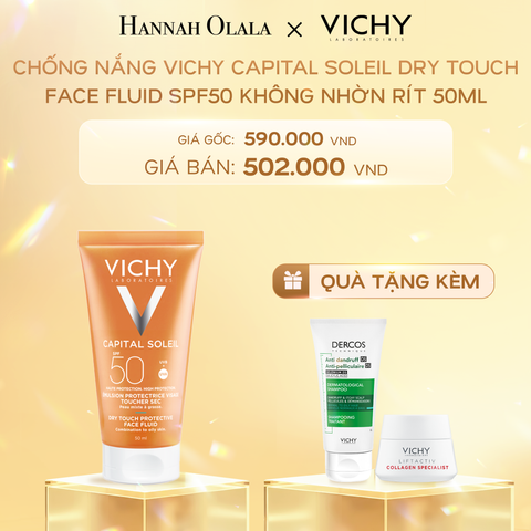  DEAL 3: CHỐNG NẮNG VICHY CAPITAL SOLEIL DRY TOUCH FACE FLUID SPF50 KHÔNG NHỜN RÍT 50ML 