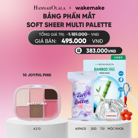  WAKEMAKE BẢNG PHẤN MẮT SOFT SHEER MULTI PALETTE 6.2G_ A244 