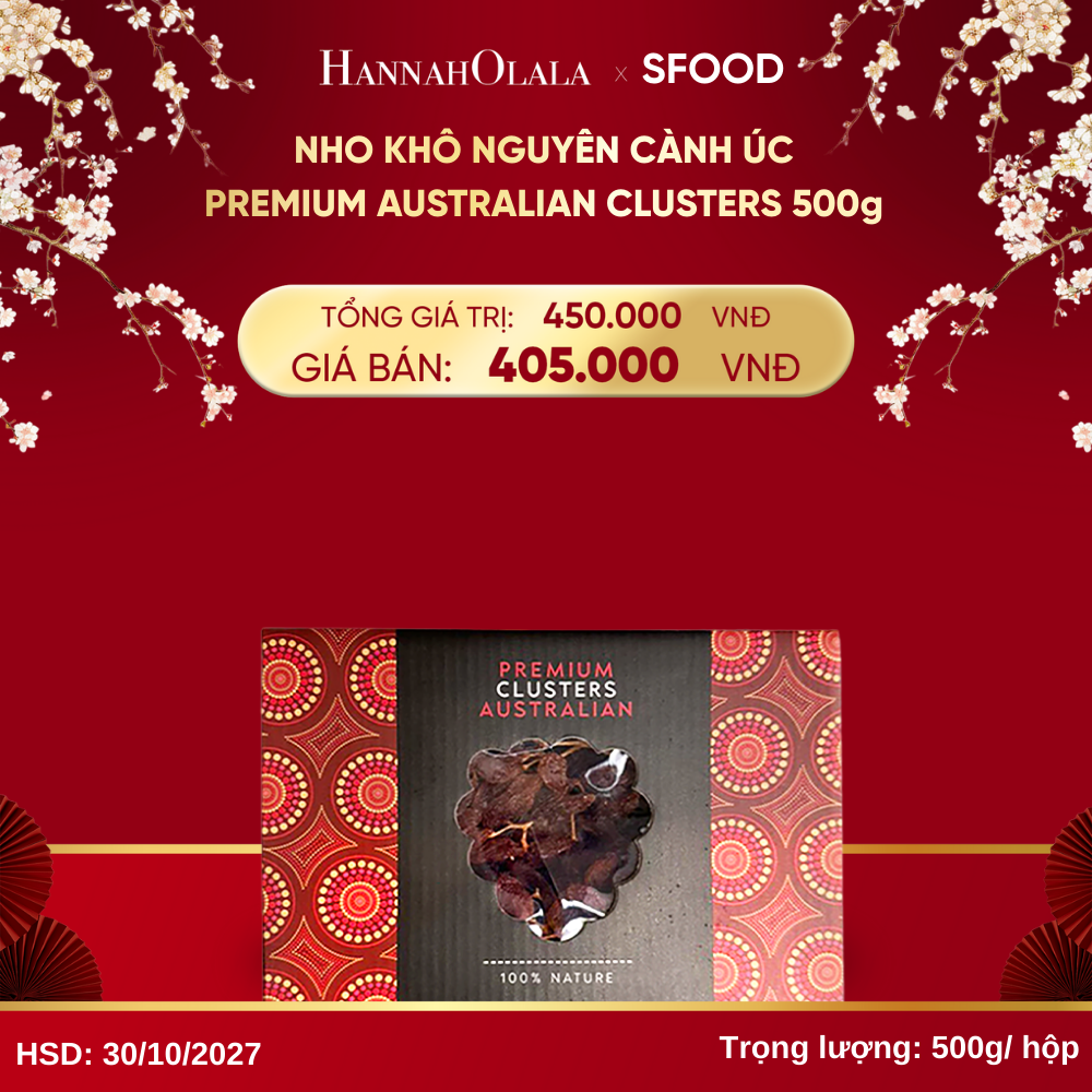  DEAL 3: NHO KHÔ NGUYÊN CÀNH ÚC PREMIUM AUSTRALIAN CLUSTERS 500G 
