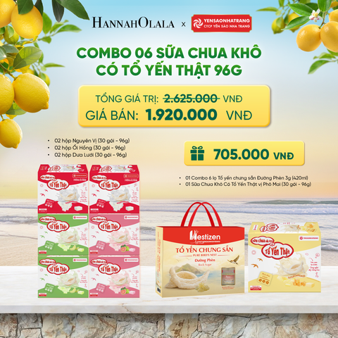  COMBO 06 SỮA CHUA KHÔ CÓ TỔ YẾN THẬT 96G - DEAL 3 