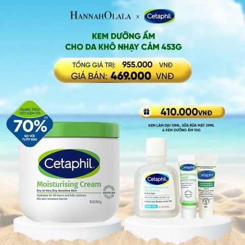  DEAL 3: KEM DƯỠNG ẨM CHO DA NHẠY CẢM CETAPHIL MOISTURIZING CREAM 453G - PHIÊN BẢN TIẾT KIỆM ĐẾN 70% 