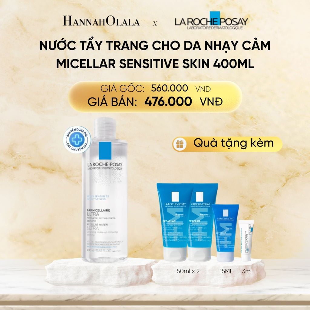  DEAL 3: NƯỚC TẨY TRANG CHO DA NHẠY CẢM MICELLAR SENSITIVE SKIN 400ML 