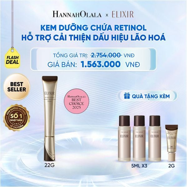  KEM DƯỠNG DA CẢI THIỆN 11 LOẠI NẾP NHĂN SÂU ELIXIR RETINOL POWER WRINKLE SMOOTHING CREAM 22G ( PHIÊN BẢN CẢI TIẾN MỚI) - DEAL 3 - C86 
