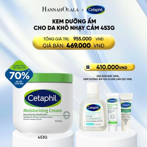  KEM DƯỠNG ẨM CHO DA NHẠY CẢM CETAPHIL MOISTURIZING CREAM 453G - PHIÊN BẢN TIẾT KIỆM ĐẾN 70% - DEAL 3: 