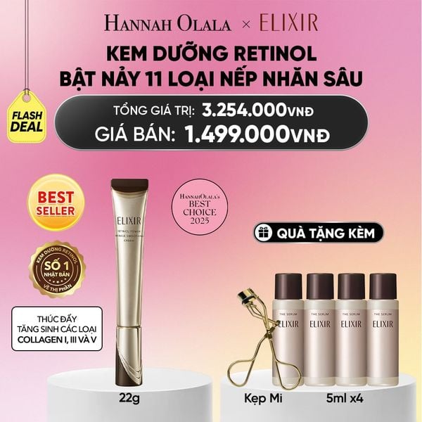  KEM DƯỠNG DA CẢI THIỆN 11 LOẠI NẾP NHĂN SÂU ELIXIR RETINOL POWER WRINKLE SMOOTHING CREAM 22G ( PHIÊN BẢN CẢI TIẾN MỚI) - DEAL 3_ A1628 