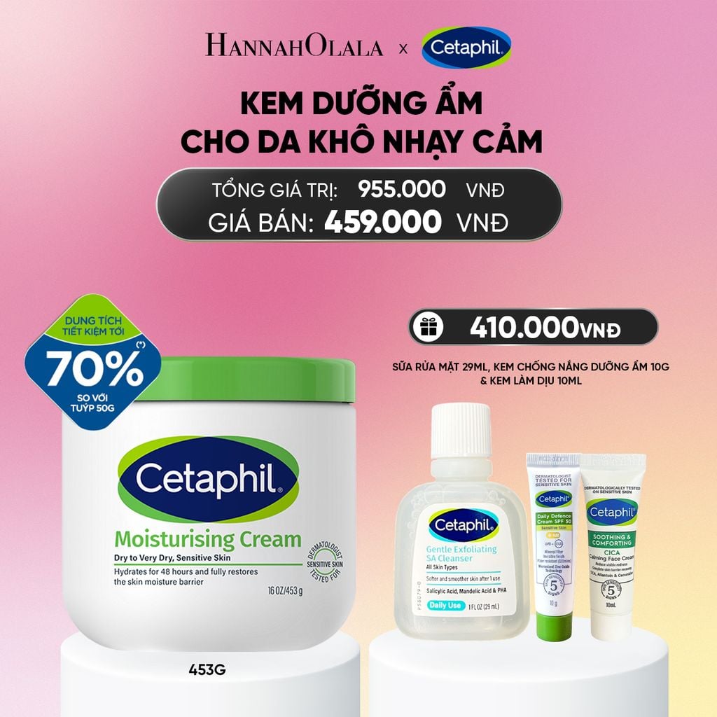  DEAL 3: KEM DƯỠNG ẨM CHO DA NHẠY CẢM CETAPHIL MOISTURIZING CREAM 453G - PHIÊN BẢN TIẾT KIỆM ĐẾN 70%_A1932 