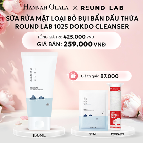 E5: DEAL 3: SỮA RỬA MẶT ROUND LAB 1025 DOKDO CLEANSER 150ML LOẠI BỎ BỤI BẨN DẦU THỪA 