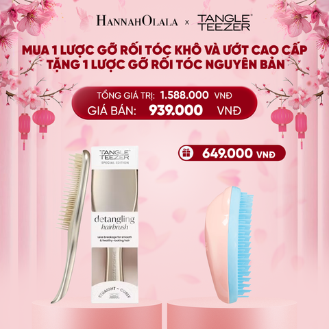  DEAL 1: MUA 1 LƯỢC GỠ RỐI TÓC CAO CẤP KHÔ VÀ ƯỚT MÀU VÀNG ÁNH KIM TẶNG 1 LƯỢC GỠ RỐI TÓC ƯỚT NGUYÊN BẢN XANH CAM ĐÀO 