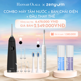  C959_DEAL 3: BỘ MÁY TĂM NƯỚC ZENYUM PRO + 6 ĐẦU THAY THẾ + BÀN CHẢI ĐIỆN ZENYUM SONIC + 2 ĐẦU THAY ÊM DỊU 