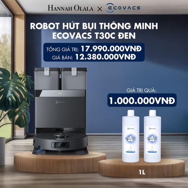  ROBOT HÚT BỤI THÔNG MINH ECOVACS T30C ĐEN - DEAL 4 - H94 