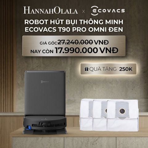  DEAL 4: ROBOT HÚT BỤI THÔNG MINH ECOVACS T90 PRO OMNI ĐEN 