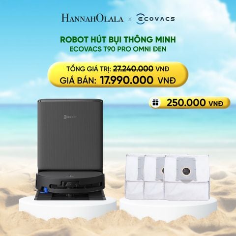  DEAL 4: ROBOT HÚT BỤI THÔNG MINH ECOVACS T90 PRO OMNI ĐEN 