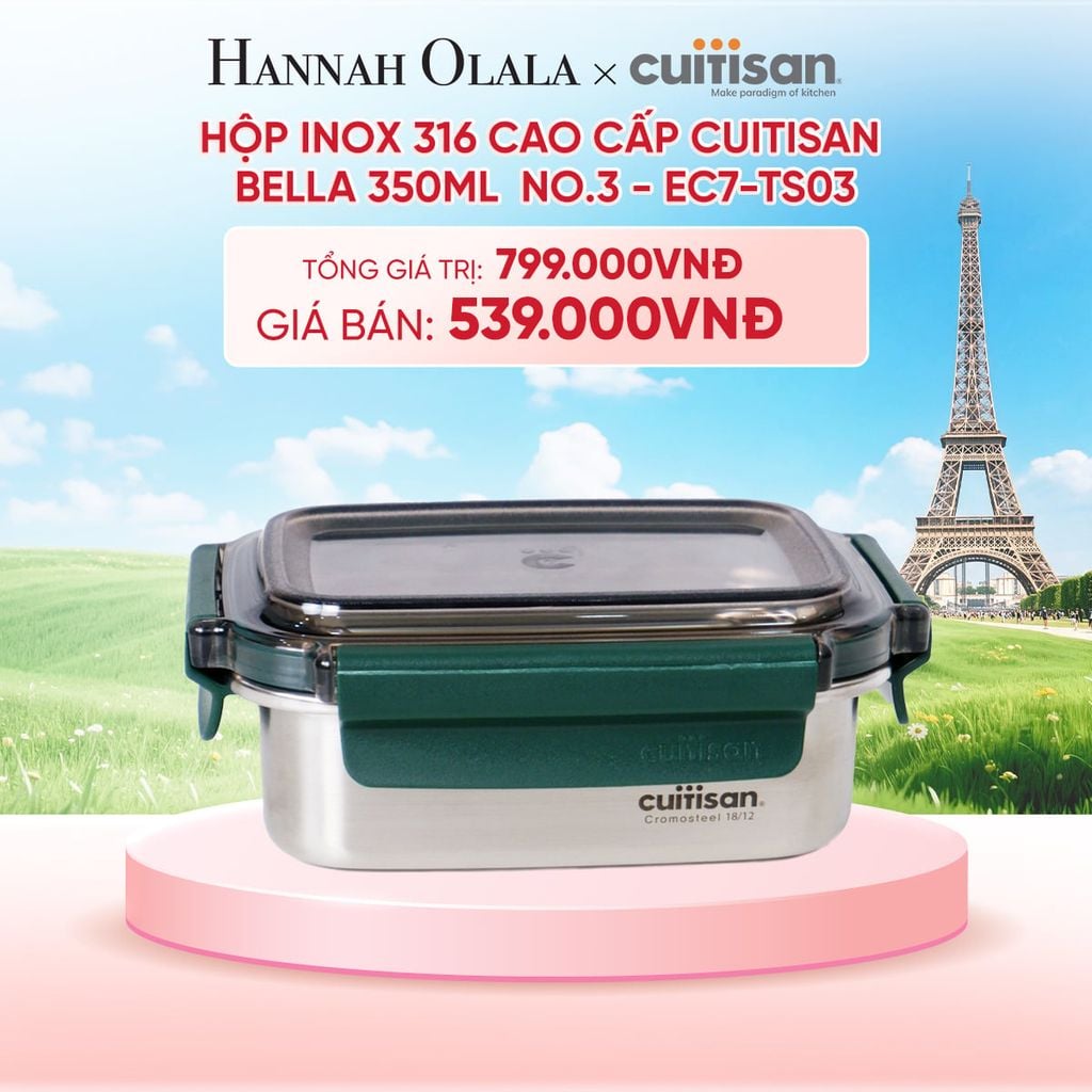  HỘP INOX 316 CAO CẤP CUITISAN BELLA DÙNG ĐƯỢC TRONG LÒ VI SÓNG - DEAL 4 - B55 