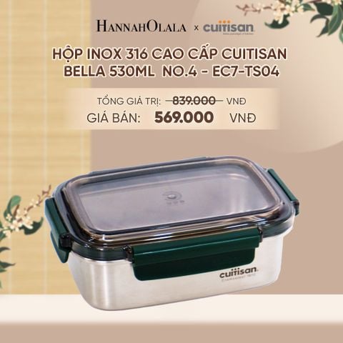  HỘP INOX 316 CAO CẤP CUITISAN BELLA DÙNG ĐƯỢC TRONG LÒ VI SÓNG - DEAL 4 - A1952 