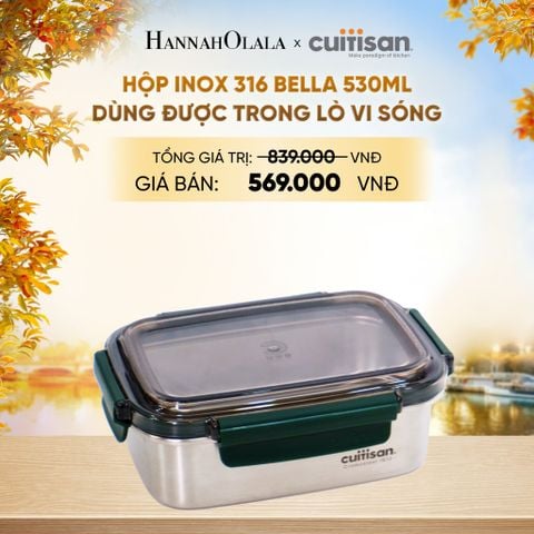  HỘP INOX 316 CAO CẤP CUITISAN BELLA DÙNG ĐƯỢC TRONG LÒ VI SÓNG - DEAL 4 - E1648 