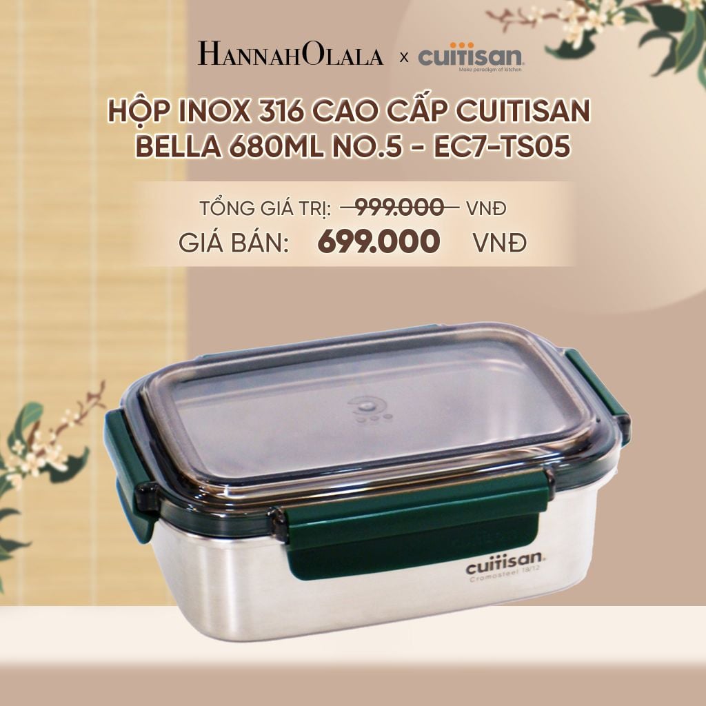  HỘP INOX 316 CAO CẤP CUITISAN BELLA DÙNG ĐƯỢC TRONG LÒ VI SÓNG - DEAL 4 - A1952 