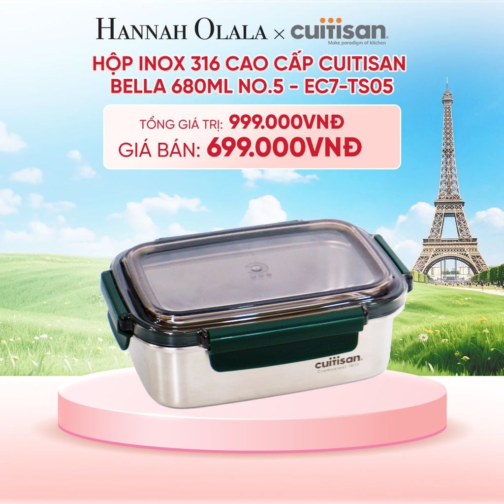  HỘP INOX 316 CAO CẤP CUITISAN BELLA DÙNG ĐƯỢC TRONG LÒ VI SÓNG - DEAL 4 - B55 