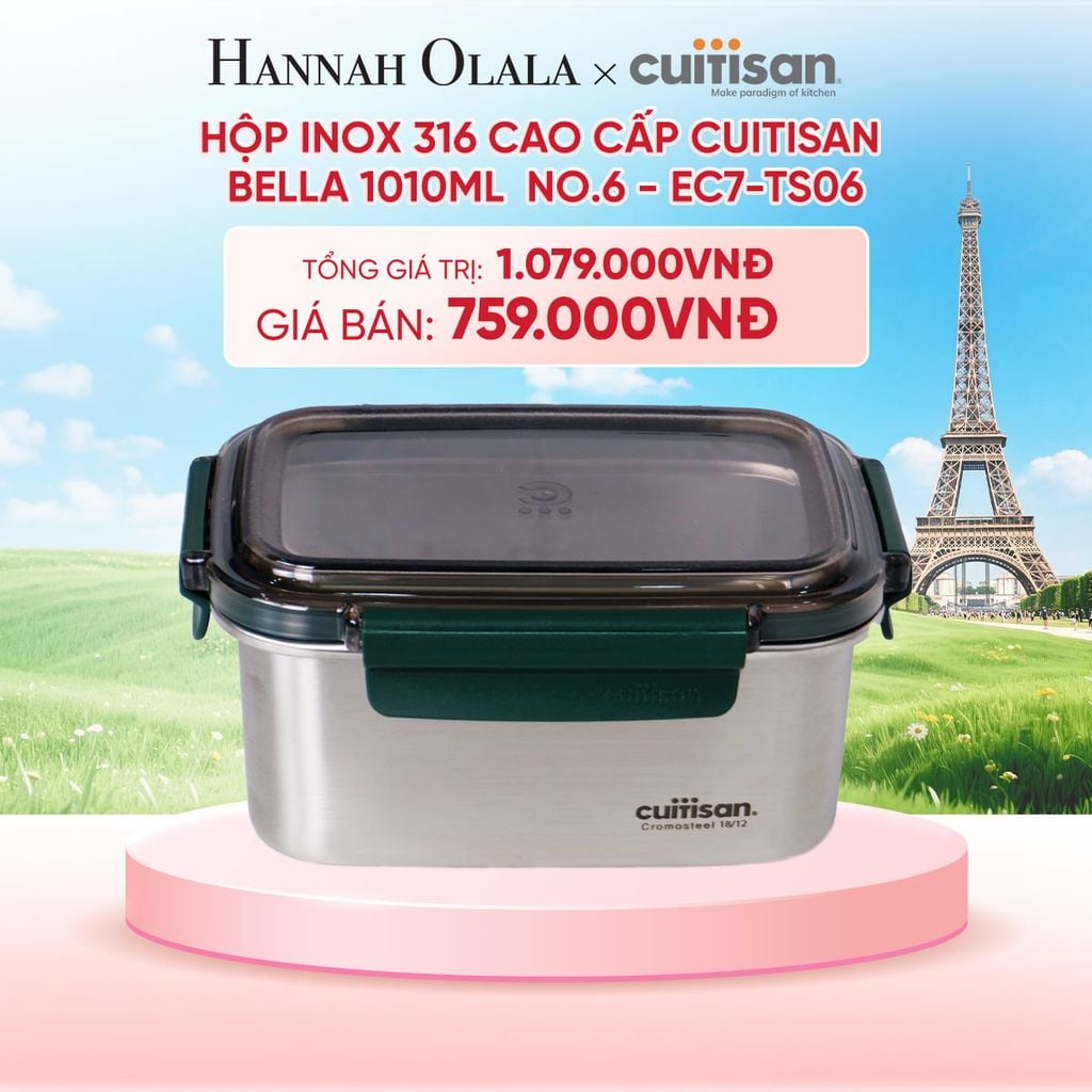  HỘP INOX 316 CAO CẤP CUITISAN BELLA DÙNG ĐƯỢC TRONG LÒ VI SÓNG - DEAL 4 - B55 