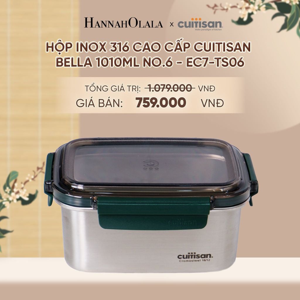  HỘP INOX 316 CAO CẤP CUITISAN BELLA DÙNG ĐƯỢC TRONG LÒ VI SÓNG - DEAL 4 - A1952 
