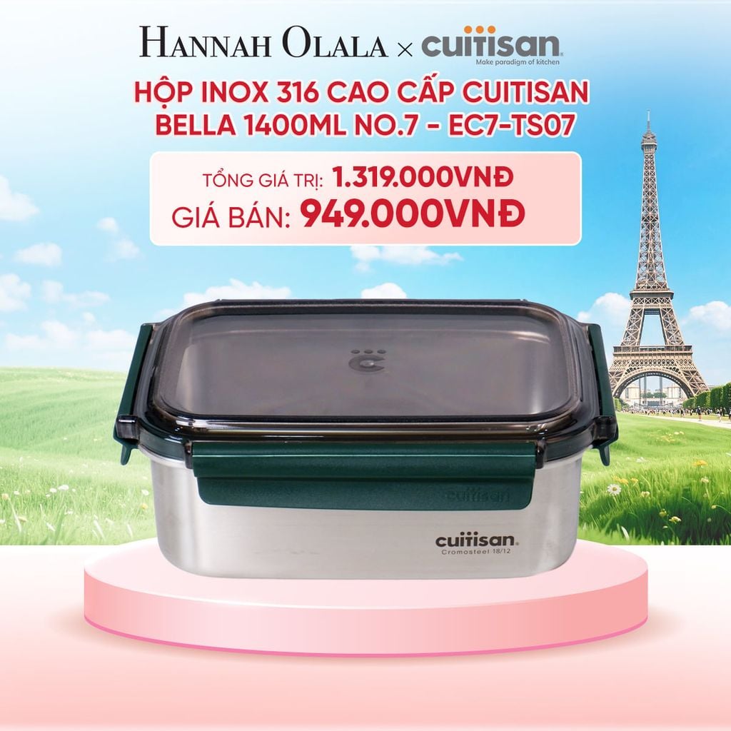  HỘP INOX 316 CAO CẤP CUITISAN BELLA DÙNG ĐƯỢC TRONG LÒ VI SÓNG - DEAL 4 - B55 