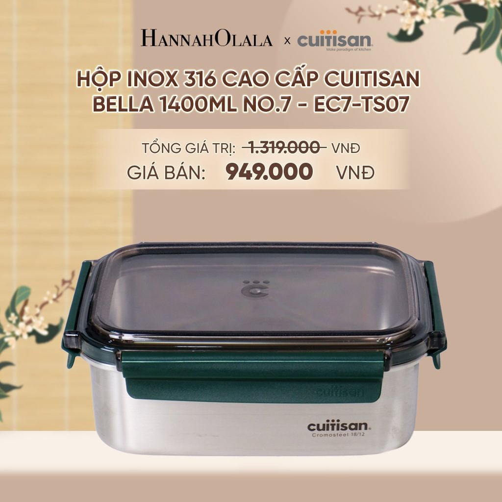  HỘP INOX 316 CAO CẤP CUITISAN BELLA DÙNG ĐƯỢC TRONG LÒ VI SÓNG - DEAL 4 - A1952 