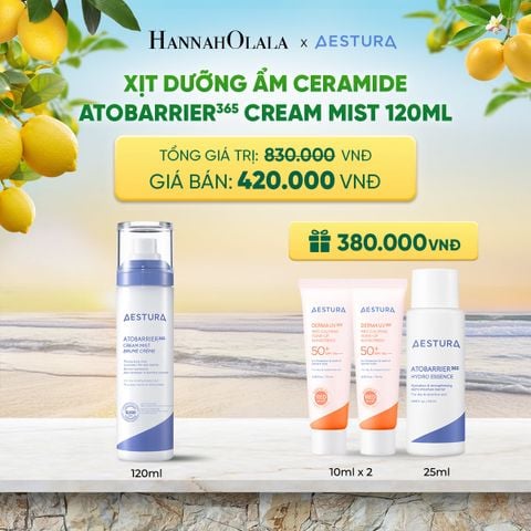  XỊT DƯỠNG ẨM CERAMIDE AESTURA ATOBARRIER365 CREAM MIST 120ML 