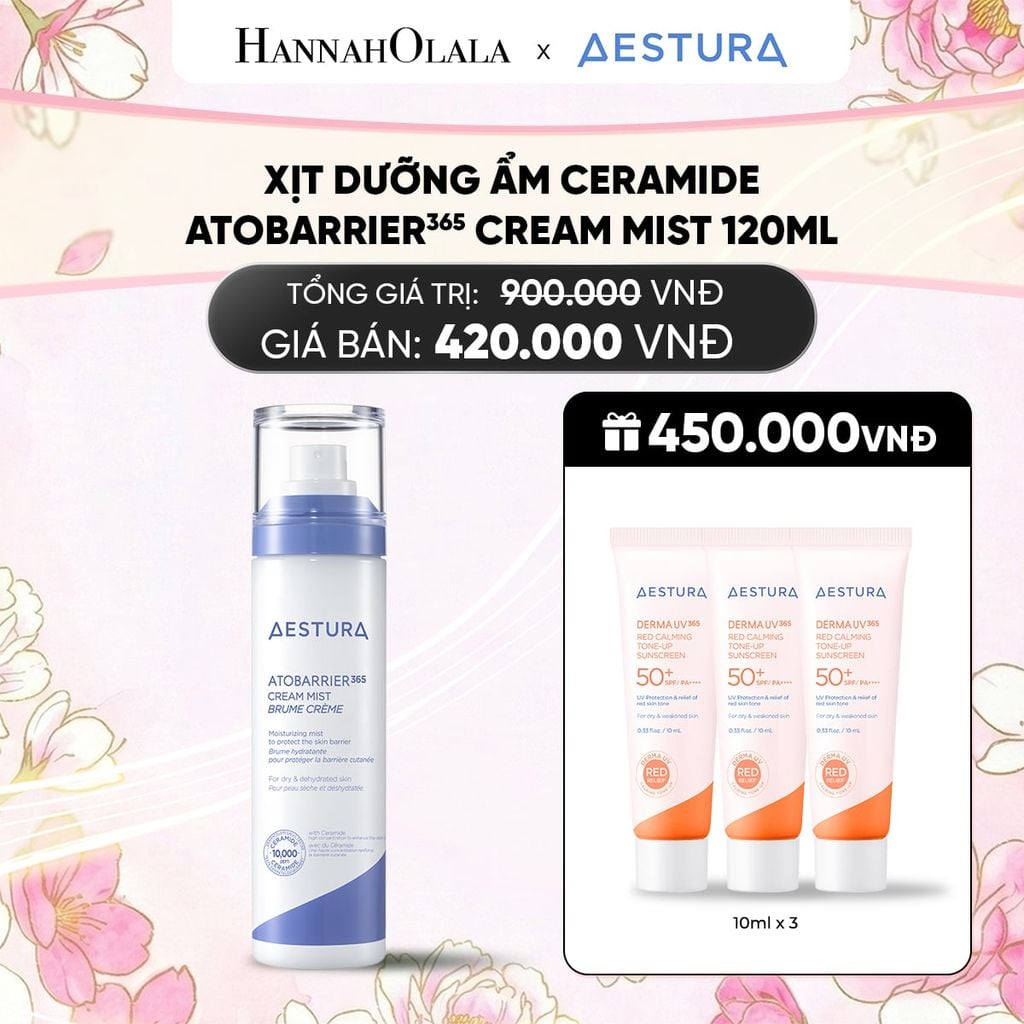  XỊT DƯỠNG ẨM CERAMIDE AESTURA ATOBARRIER365 CREAM MIST 120ML 