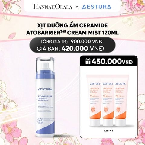  XỊT DƯỠNG ẨM CERAMIDE AESTURA ATOBARRIER365 CREAM MIST 120ML 