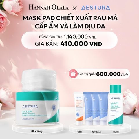  E896: DEAL 4: MASK PAD CHIẾT XUẤT RAU MÁ CẤP ẨM VÀ LÀM DỊU DA AESTURA A-CICA365 RELIEF MASK PAD 60 MIẾNG 