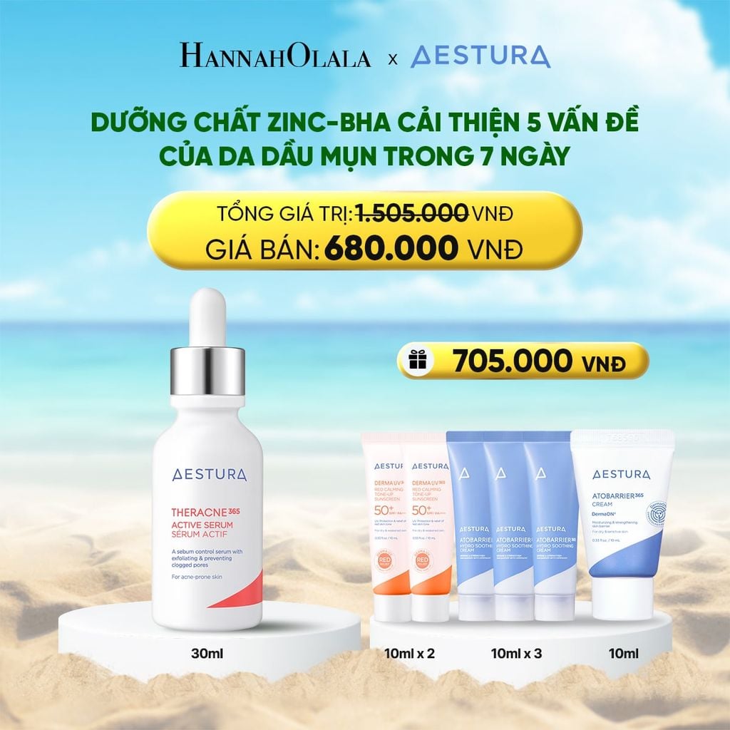  DEAL 4: DƯỠNG CHẤT ZINC-BHA CẢI THIỆN 5 VẤN ĐỀ CỦA DA DẦU MỤN TRONG 7 NGÀY THERACNE365 ACTIVE SERUM 30ML 