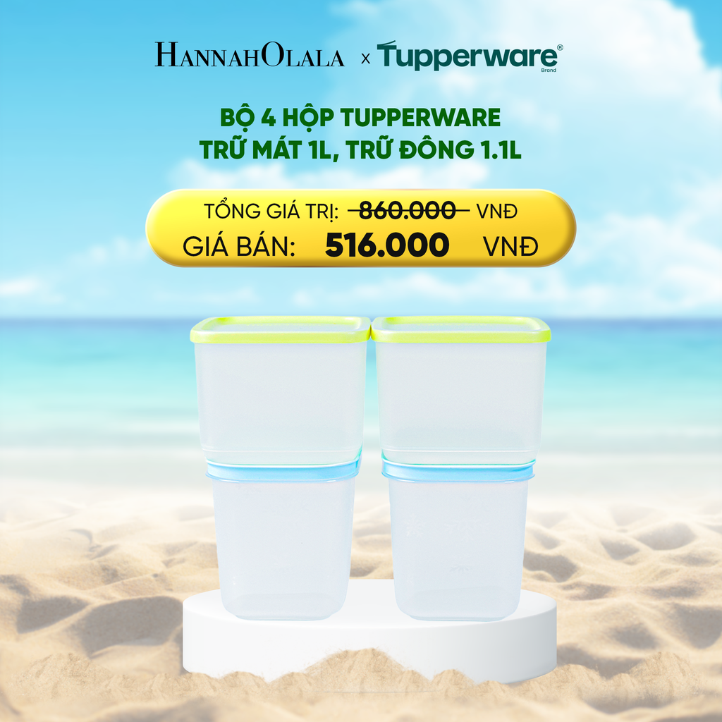  DEAL 36 : BỘ 4 HỘP TUPPERWARE TRỮ MÁT 1L, TRỮ ĐÔNG 1.1L 