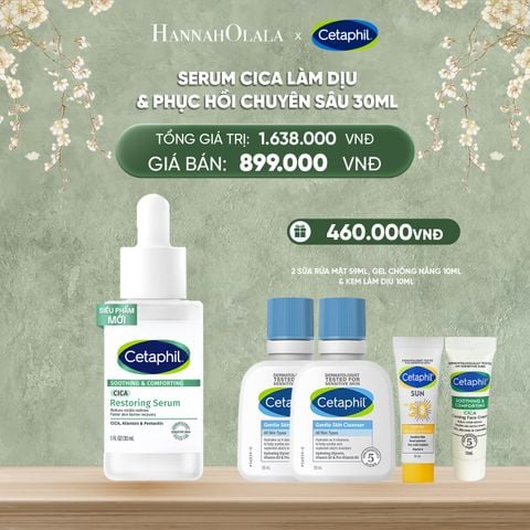  DEAL 4: TINH CHẤT LÀM DỊU VÀ PHỤC HỒI CHUYÊN SÂU CETAPHIL SOOTHING AND COMFORTING CICA RESTORING SERUM 30ML 