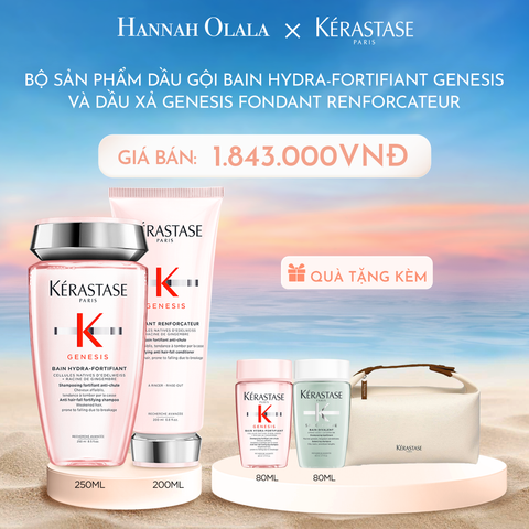  C867_DEAL 4: BỘ SẢN PHẨM DẦU GỘI BAIN HYDRA-FORTIFIANT GENESIS 250ML VÀ DẦU XẢ GENESIS FONDANT RENFORCATEUR 200ML 